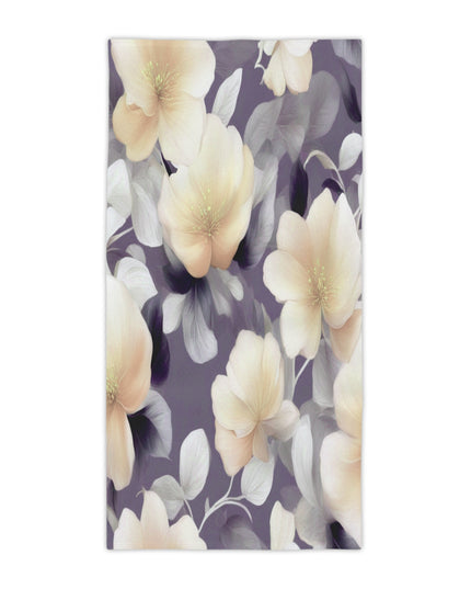 White Blush Floral Bunch Beach Towel, 30" x 60"