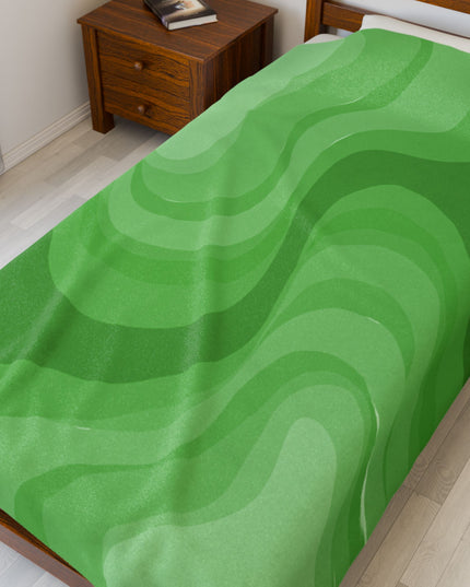 Greenie Meanie Wavey Velveteen Plush Blanket, 60" x 80"