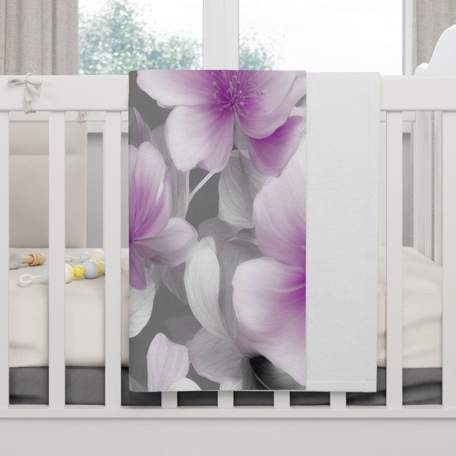Purple Blossom Floral Bunch Soft Fleece Baby Blanket, 30" x 40"