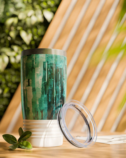 Striped Tif Ringneck Tumbler, 20oz in white