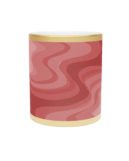 Power Red Wavey 11 oz Metallic Mug (Silver\Gold)