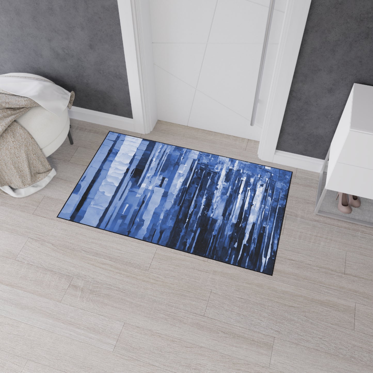 Striped Deep Blue 24" x 36" Heavy Duty Floor Mat
