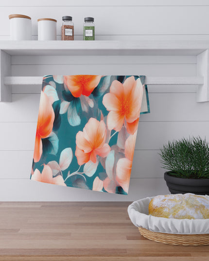 Orange Blossom Floral Bunch Tea Towels (cotton, poly), 18" x "30