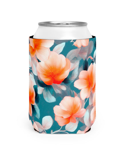 Orange Blossom Floral Bunch 12 oz Can Cooler Sleeve