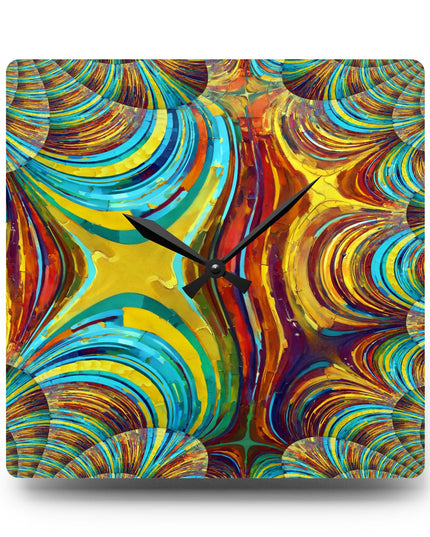 Uzi Spiral Alpha Acrylic Wall Clock, Round or Square, 10.75" x 10.75"