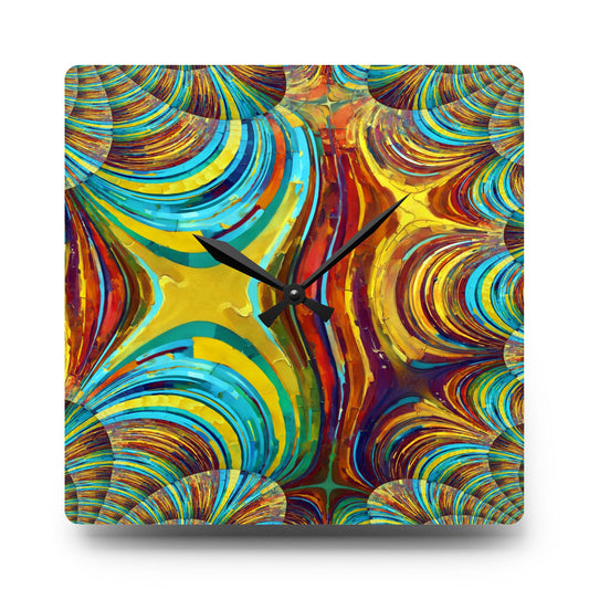 Uzi Spiral Alpha Acrylic Wall Clock, Round or Square, 10.75" x 10.75"
