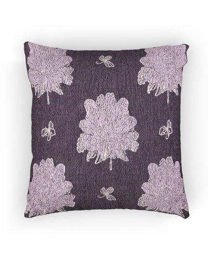 Magenta Floral Butterflies Woven Pillow, 17" x 18"