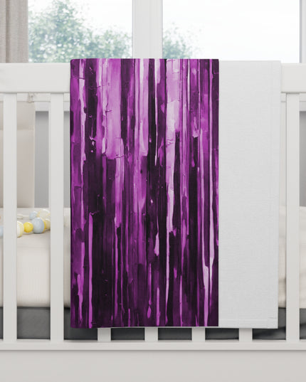 Striped Powder Lavender Soft Fleece Baby Blanket, 30" x 40"