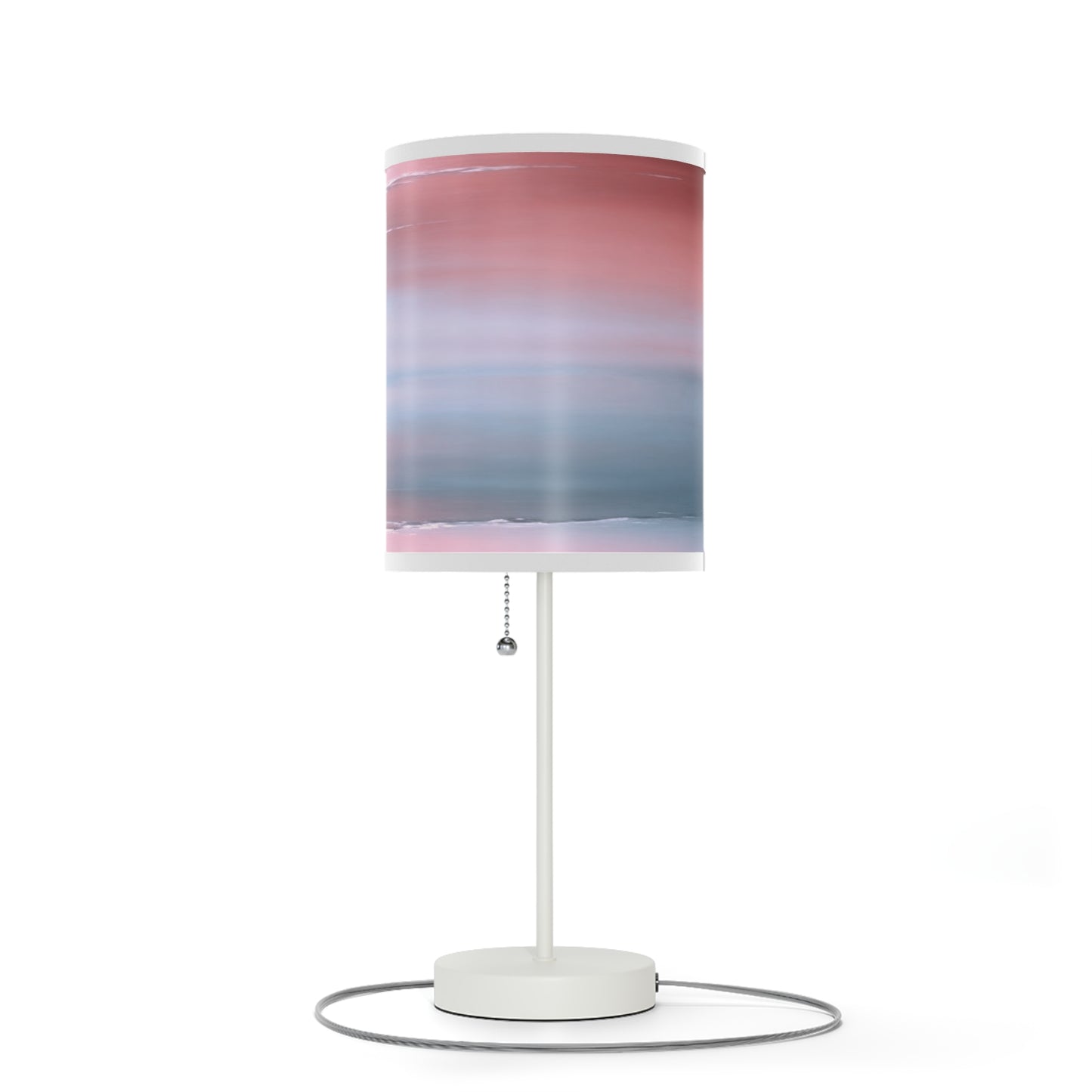 Gray Sea Pink Fog Table Lamp on a White or Silver Stand, US|CA plug