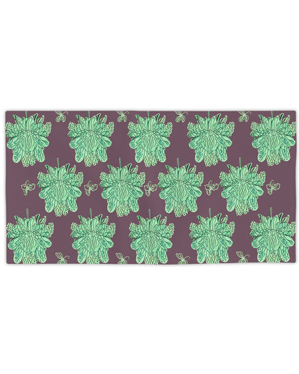 Mint Green Floral Butterflies Beach Towel, 24" x 44"