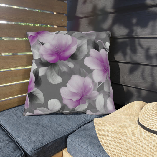Purple Blossom Floral Bunch 20" x 20" Outdoor Pillow