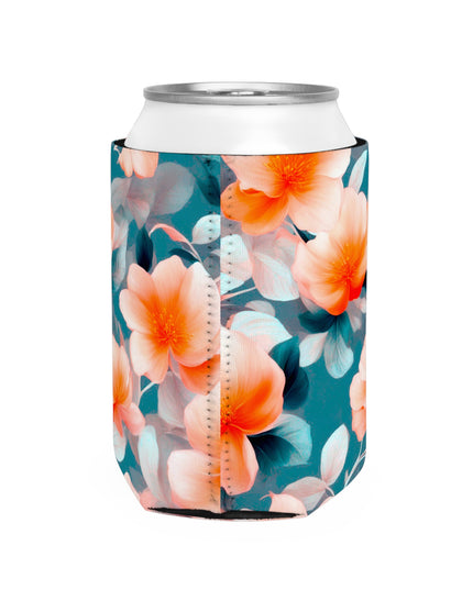Orange Blossom Floral Bunch 12 oz Can Cooler Sleeve