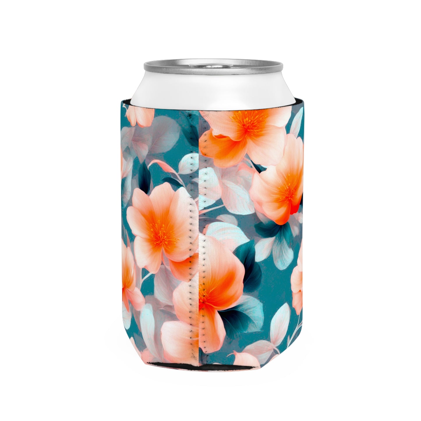 Orange Blossom Floral Bunch 12 oz Can Cooler Sleeve