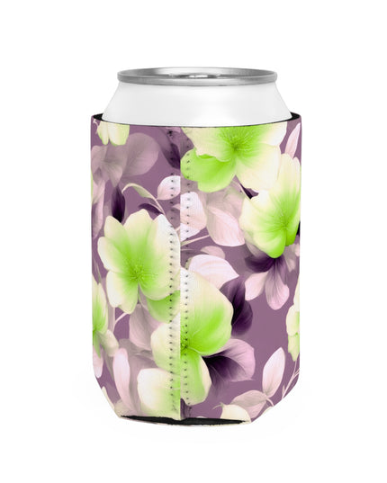 Lime Lavender Floral Bunch 12 oz Can Cooler Sleeve