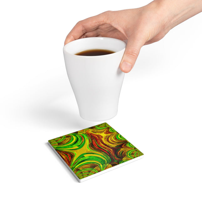 Uzi Spiral Beta 4" x 4" Square Ceramic Coaster