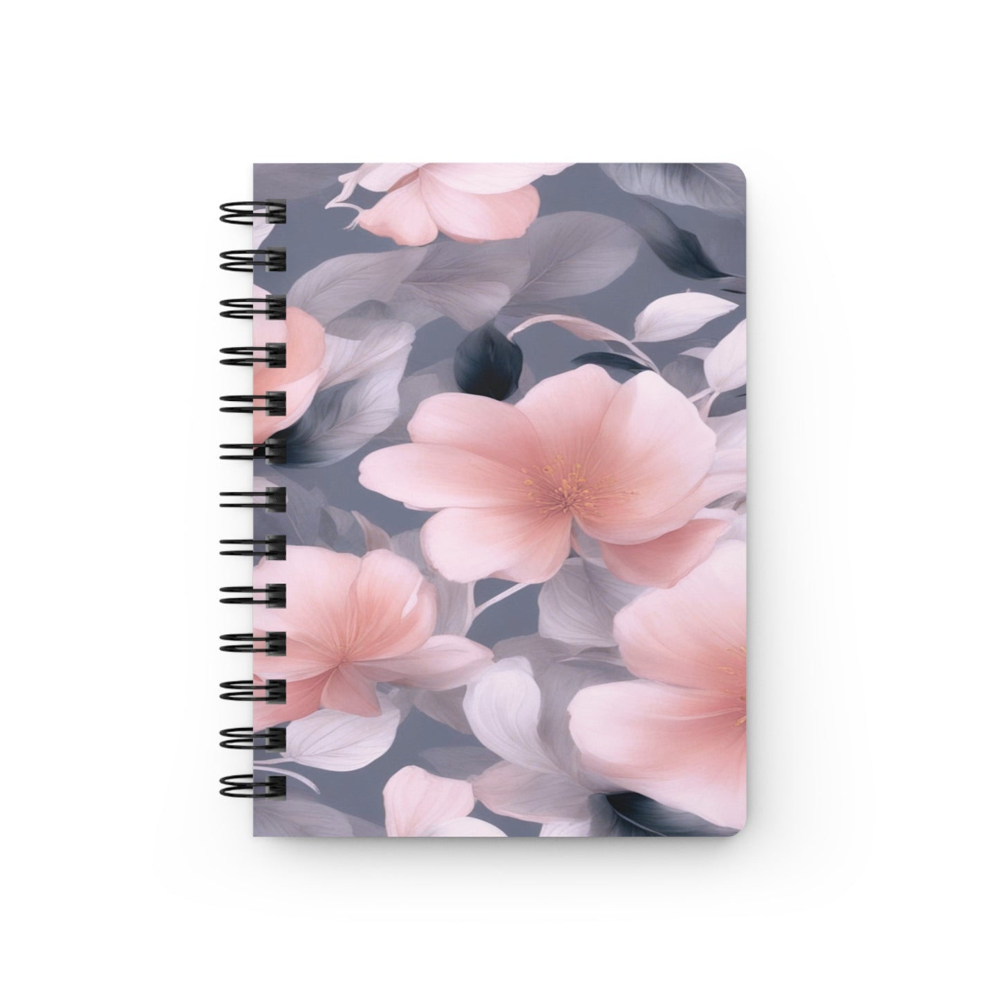 Peach and Blue Gray Floral Bunch Bound Journal, 5" x 7" 150 pages
