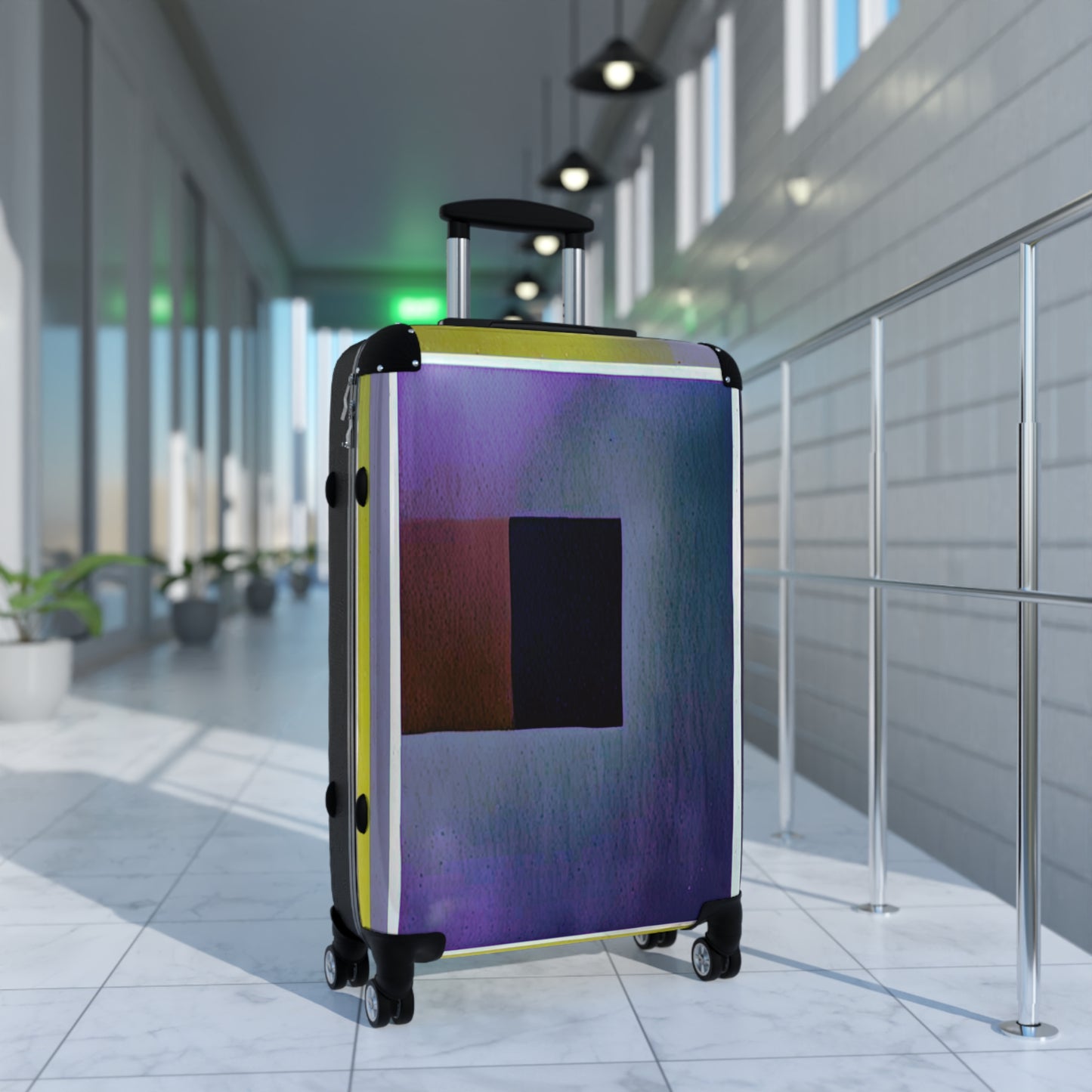 Zeta Shadow Medium Suitcase with built in lock, 4 double-wheels, telescopic handle, and ABS back hard-shell