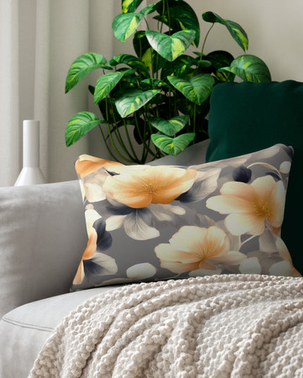 Soft Blossom Floral Bunch Spun Polyester Lumbar Pillow, 20" x 14"