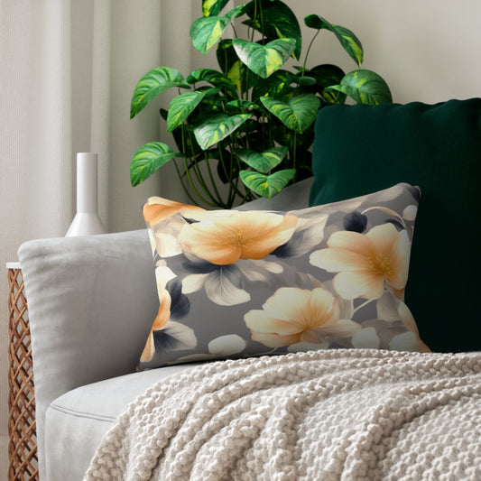 Soft Blossom Floral Bunch Spun Polyester Lumbar Pillow, 20" x 14"
