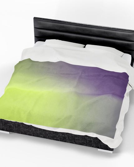 Purple Golden Fade Velveteen Plush Blanket, 60" x 80"
