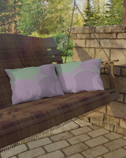 Pastel Lavender Purple and Soft Green Patches 20" x 14" Outdoor Pillow
