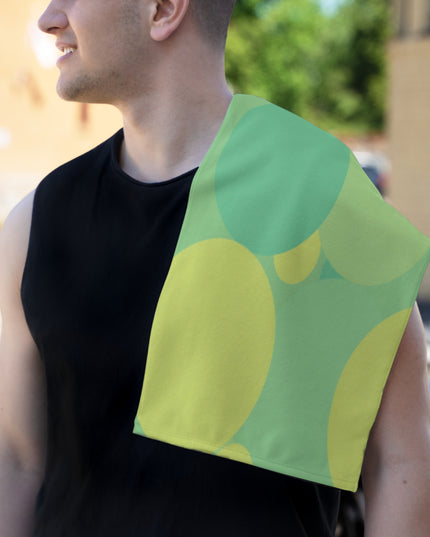 Pastel Green Patches Rally Towel, 11" x 18"