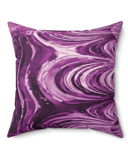 Uzi Spiral Powder Lavender Faux Suede Square Pillow, 20" x 20"