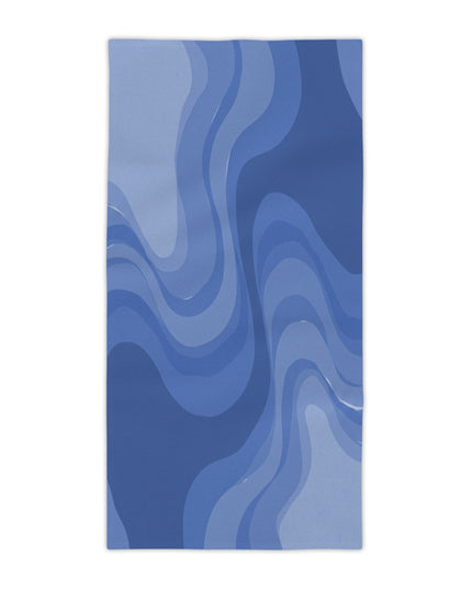Deep Blue Wavey Beach Towel, 30" x 60"