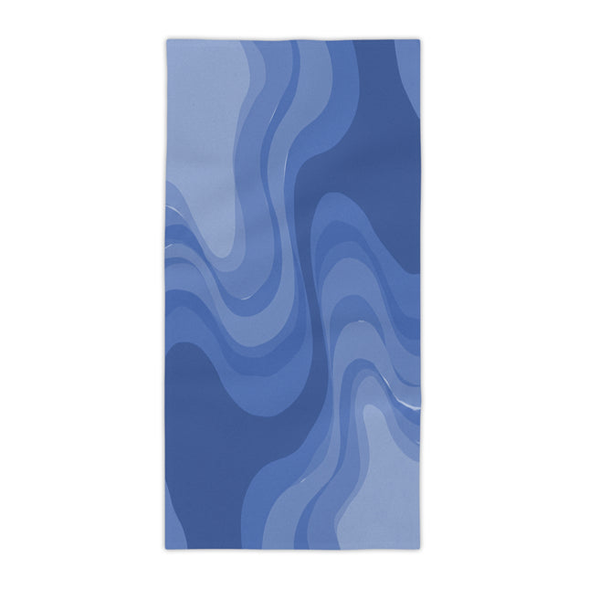 Deep Blue Wavey Beach Towel, 30" x 60"