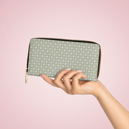 Olive Star-crossed Bodies Elegant Abstract Zipper Wallet - Stylish & Functional Accessory for Everyday Use