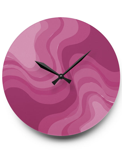 PInky Mauve Wavey 10.75" x 10.75" Round or Square Acrylic Wall Clock