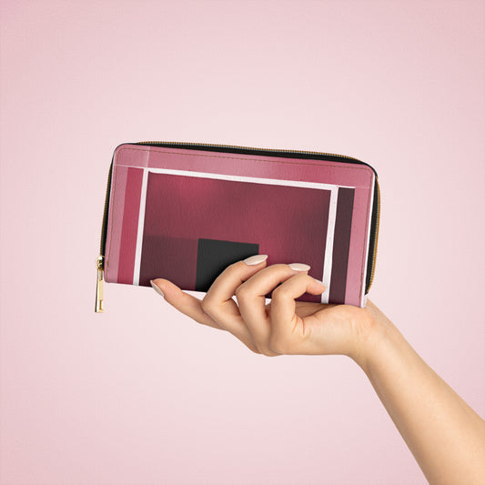 Red Shadow Elegant Abstract Zipper Wallet - Stylish & Functional Accessory for Everyday Use