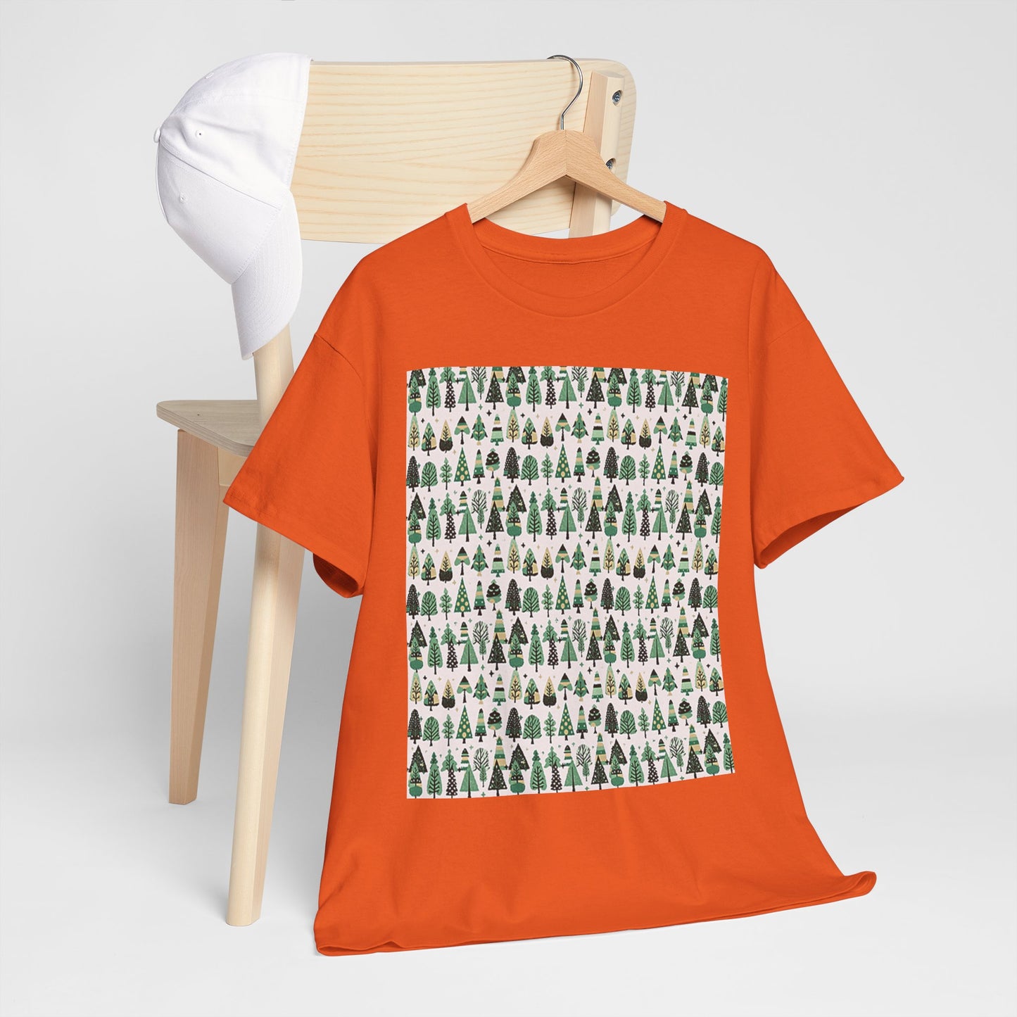 Mini Vintage Green Trees Unisex Heavy Cotton Tee, Large - XL - 2XL - 3XL