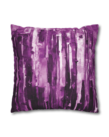 Striped Powder Lavender Spun Polyester Square Pillowcase, 14" x 14"