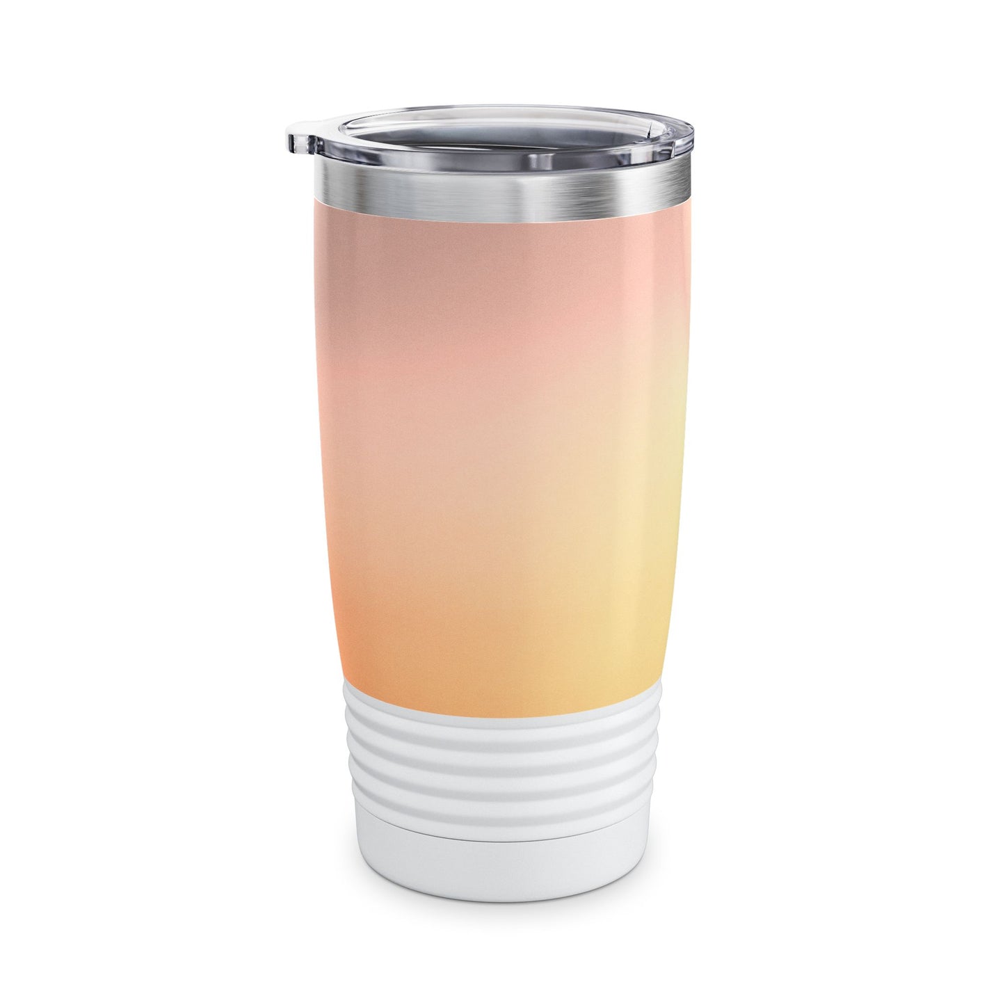 Hot Peach Fade Ringneck Tumbler, 20oz in white, steel and black