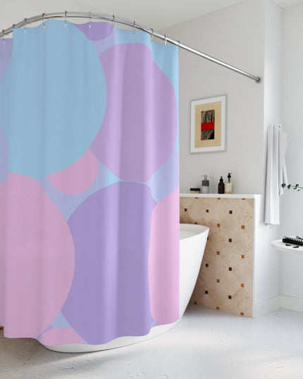 Pastel Purple and Mauve Patches Shower Curtains, 71" x 74"