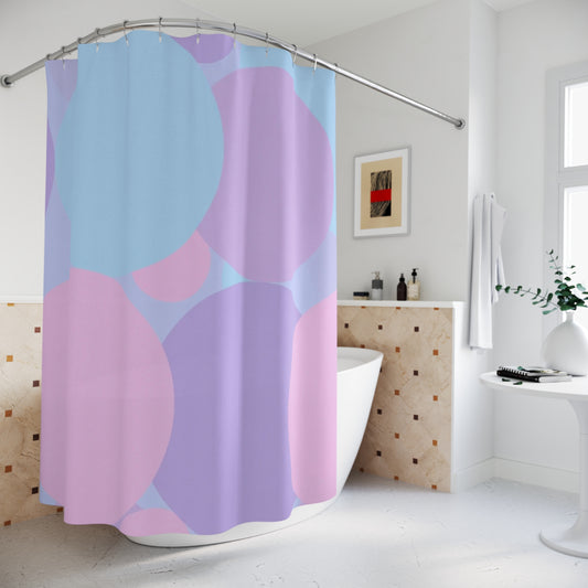 Pastel Purple and Mauve Patches Shower Curtains, 71" x 74"