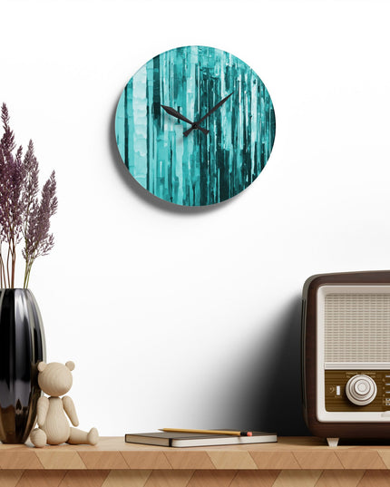Striped Tif Acrylic Wall Clock, Round or Square, 10.75" x 10.75"