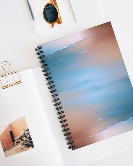 Blue Sea Peach Fog Spiral Notebook - Ruled Line, 6" x 8", 118 pages