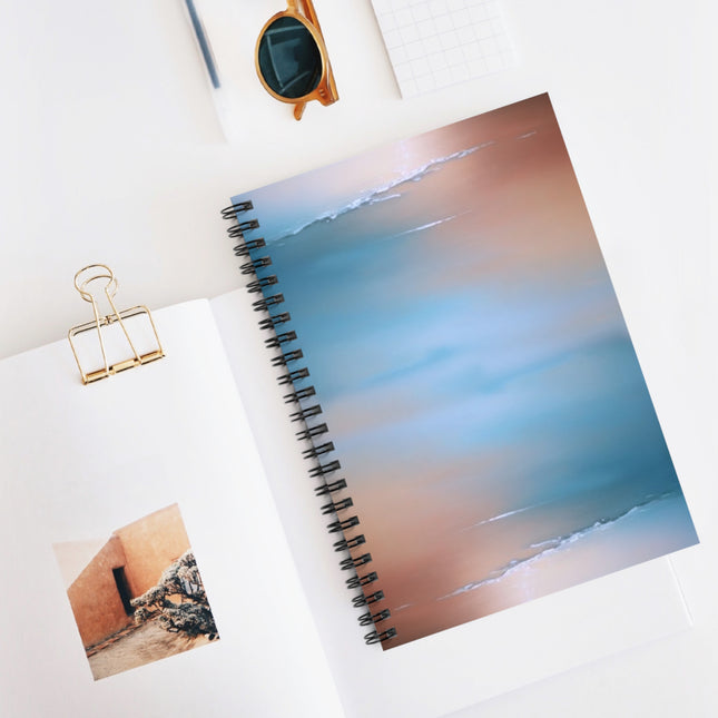 Blue Sea Peach Fog Spiral Notebook - Ruled Line, 6" x 8", 118 pages