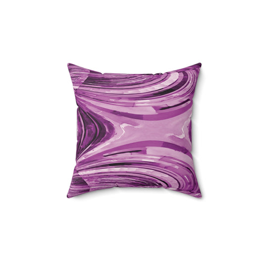 Uzi Spiral Powder Lavender 14" x 14" Faux Suede Square Pillow