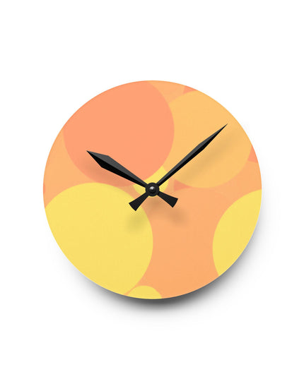 Pastel Bright Oranges Patches Acrylic Round Wall Clock, 8" x 8"