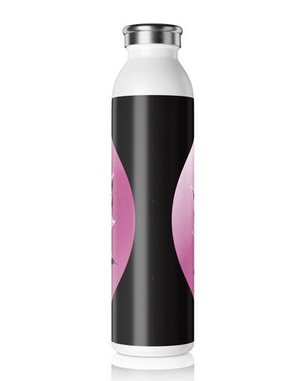 Magenta Maple Leaf Slim Water Bottle, 20 oz White