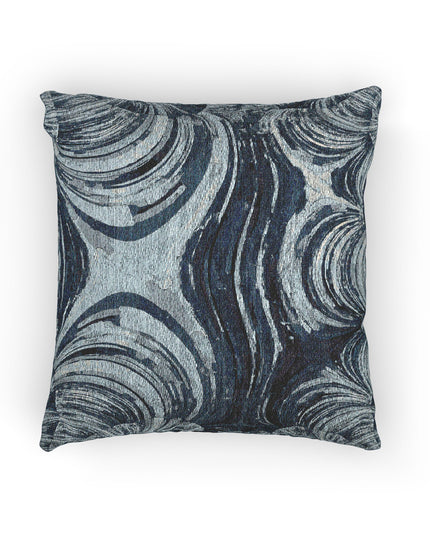 Uzi Spiral Deep Blue Woven Pillow, 17" x 18"