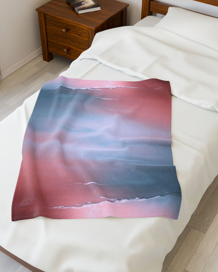 Gray Sea Pink Fog Velveteen Plush Blanket, 30" x 40"