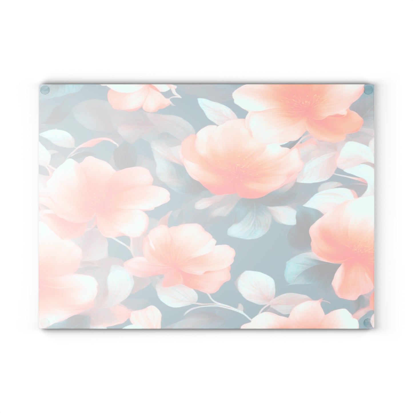 Orange Blossom Floral Bunch Glass Cutting Board, 11" x 15"
