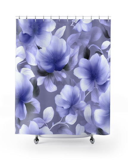 Indigo Blossom Floral Bunch Shower Curtains, 71" x 74"