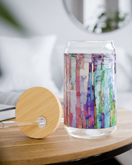 Striped Pastels Sipper Glass, 16oz