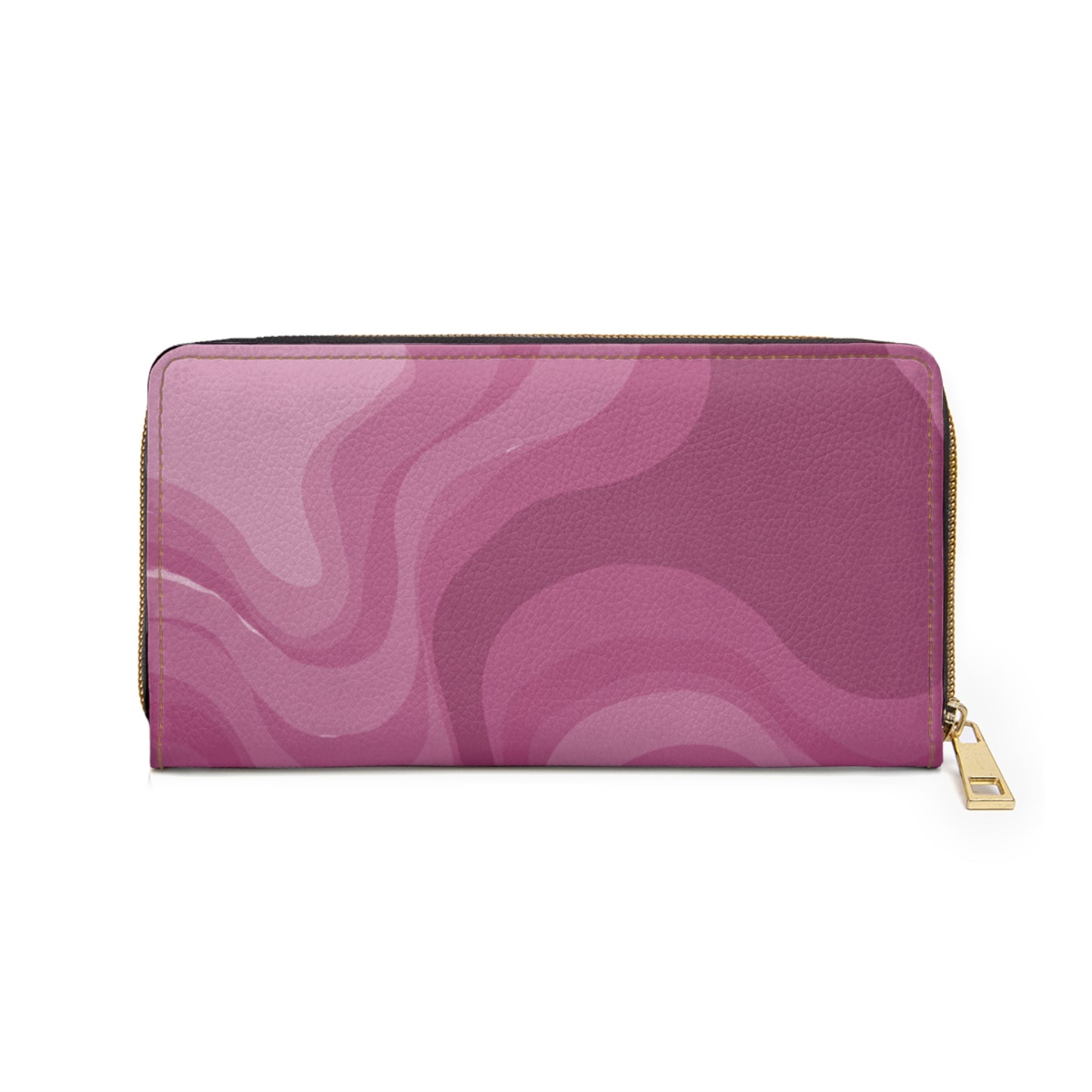 Pinky Mauve Wavey Elegant Abstract Zipper Wallet - Stylish & Functional Accessory for Everyday Use