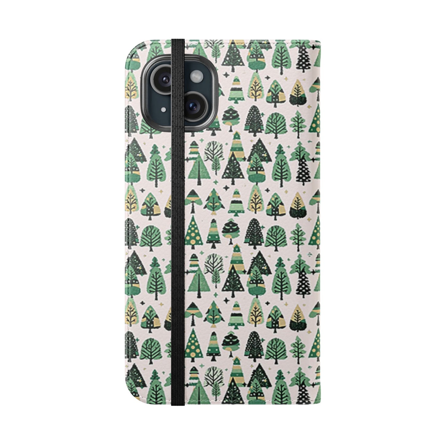 Mini Vintage Green Trees Flip Cases, Iphone 15 Plus